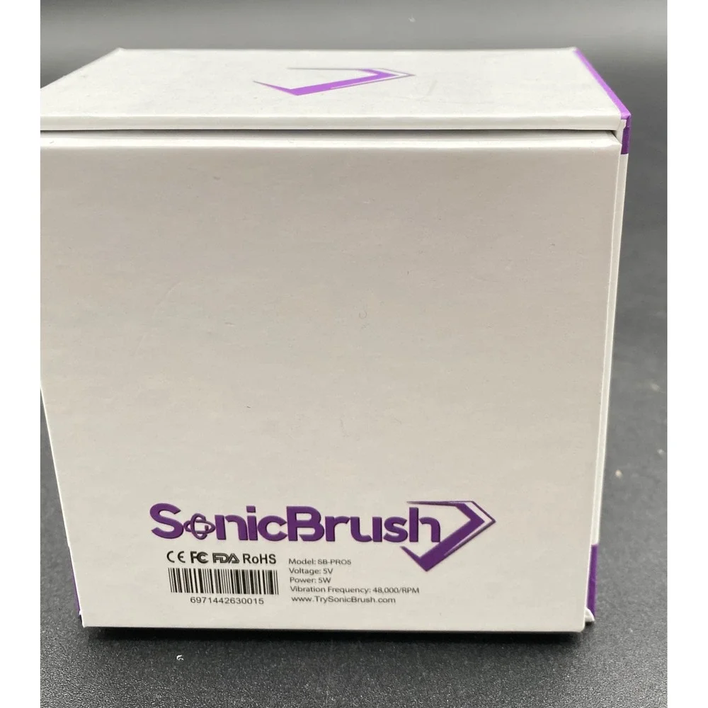 SonicBrush Kids U-Shaped Electric Toothbrush Set Purple Elephant Mint Foam 7pc‎